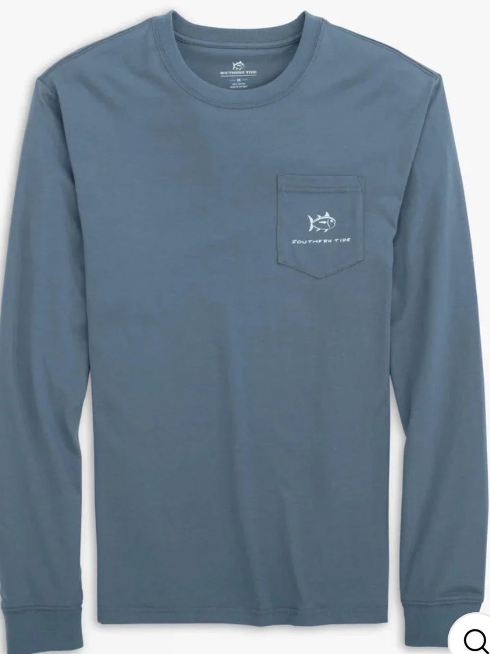 Southern marsh  Tide Long-Sleeve Pocket Tee in Slate! Dog print! L
